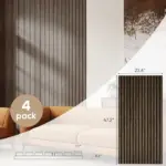 HOMCOM 47" x 24" Wood Panels for Wall, 4 Pack Acoustic Panels, Sound Absorbing Slat Wall for Wall Decor, Home, Walnut - Image 3