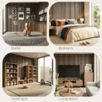 HOMCOM 47" x 24" Wood Panels for Wall, 4 Pack Acoustic Panels, Sound Absorbing Slat Wall for Wall Decor, Home, Walnut - Image 7