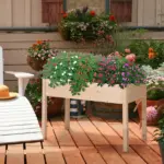 Outsunny 48 ft' Raised Garden Bed Wooden Elevated Planter Box DIY Paint with Holes for Vegetables Herb Flowers - Image 2