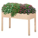 Outsunny 48 ft' Raised Garden Bed Wooden Elevated Planter Box DIY Paint with Holes for Vegetables Herb Flowers - Image 13