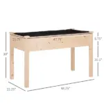 Outsunny 48 ft' Raised Garden Bed Wooden Elevated Planter Box DIY Paint with Holes for Vegetables Herb Flowers - Image 3