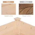 Outsunny 48 ft' Raised Garden Bed Wooden Elevated Planter Box DIY Paint with Holes for Vegetables Herb Flowers - Image 4