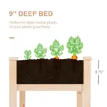 Outsunny 48 ft' Raised Garden Bed Wooden Elevated Planter Box DIY Paint with Holes for Vegetables Herb Flowers - Image 6