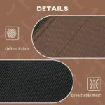 48" x 36" Elevated Portable Dog Cot Cooling Pet Bed with UV Protection Canopy Shade, Coffee - Image 5