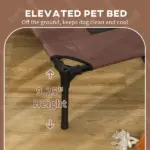 48" x 36" Elevated Portable Dog Cot Cooling Pet Bed with UV Protection Canopy Shade, Coffee - Image 7