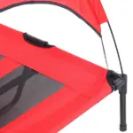 PawHut 48" x 36" Elevated Portable Dog Cot Cooling Pet Bed with UV Protection Canopy Shade, Red - Image 9