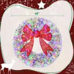 HOMCOM 48in Flocked Pre-Lit Christmas Wreath with 3D Red Bow, 11 Lighting Modes, Front Door Christmas Wreath with Remote - Image 3