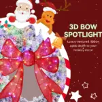 HOMCOM 48in Flocked Pre-Lit Christmas Wreath with 3D Red Bow, 11 Lighting Modes, Front Door Christmas Wreath with Remote - Image 6