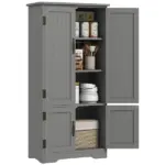 49" Floor Cabinet with Large Space, Farmhouse Pantry Storage with Adjustable Shelves, Cupboard for Home, Dining Room, Gray - Image 11