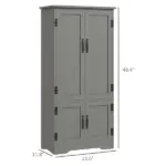 49" Floor Cabinet with Large Space, Farmhouse Pantry Storage with Adjustable Shelves, Cupboard for Home, Dining Room, Gray - Image 3