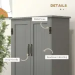 49" Floor Cabinet with Large Space, Farmhouse Pantry Storage with Adjustable Shelves, Cupboard for Home, Dining Room, Gray - Image 5