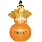 4.9 Ft Inflatable Thanksgiving Turkey, Blow Up LED Display for Garden Indoor Outdoor