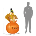 4.9 Ft Inflatable Thanksgiving Turkey, Blow Up LED Display for Garden Indoor Outdoor - Image 3