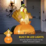 4.9 Ft Inflatable Thanksgiving Turkey, Blow Up LED Display for Garden Indoor Outdoor - Image 4