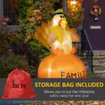 4.9 Ft Inflatable Thanksgiving Turkey, Blow Up LED Display for Garden Indoor Outdoor - Image 8