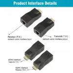 2 Piece HDMI Extender Over Cat5e Cat6 RJ45 Adapter Set up to 4K - Image 12