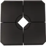 4pcs 264 lb. Cantilever Umbrella Base Stand Holder with Channel Grooves for Powerful Support, Black