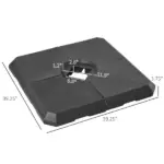 4pcs 264 lb. Cantilever Umbrella Base Stand Holder with Channel Grooves for Powerful Support, Black - Image 3