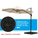 4pcs 264 lb. Cantilever Umbrella Base Stand Holder with Channel Grooves for Powerful Support, Black - Image 5