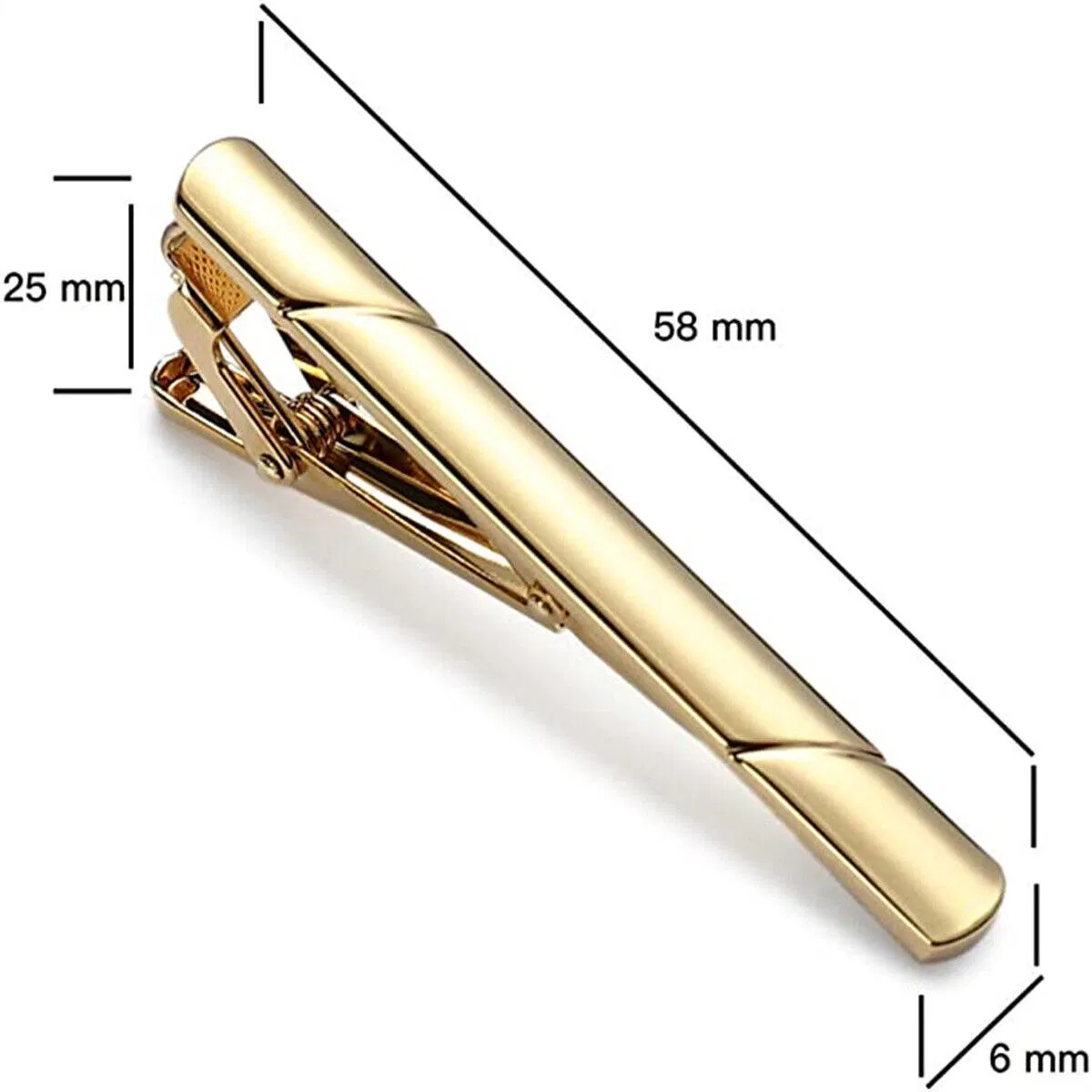 4 Pack Mens Tie Clips in Gold Black and Silver