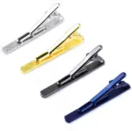 4 Pack Mens Tie Clips in Gold Black and Silver - Image 2