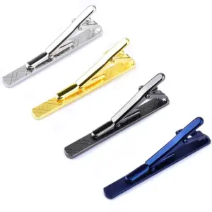 4pcs mens stainless steel tie clip necktie bar clasp clamp pin gold black silver 7