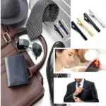 4 Pack Mens Tie Clips in Gold Black and Silver - Image 3