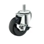 4 Pack 3 Inch Heavy Duty Rubber Swivel Casters with Brakes 600 lb Set Capacity - Image 5