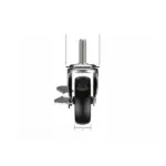 4 Pack 3 Inch Heavy Duty Rubber Swivel Casters with Brakes 600 lb Set Capacity - Image 8