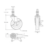 4 Pack 3 Inch Heavy Duty Rubber Swivel Casters with Brakes 600 lb Set Capacity - Image 16