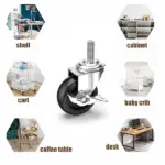 4 Pack 3 Inch Heavy Duty Rubber Swivel Casters with Brakes 600 lb Set Capacity - Image 18