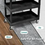 4 Pack 3 Inch Heavy Duty Rubber Swivel Casters with Brakes 600 lb Set Capacity - Image 4