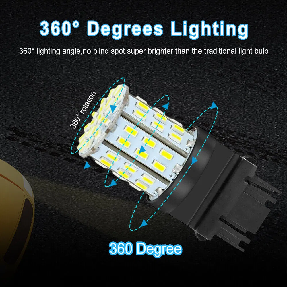 4 Pack 3157 3156 64-SMD LED Bulbs, 6000K White