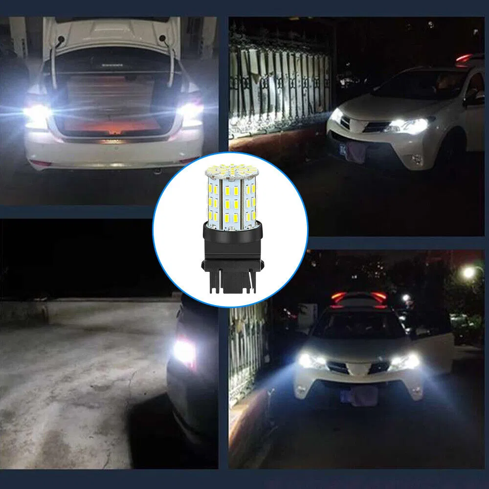 4 Pack 3157 3156 64-SMD LED Bulbs, 6000K White