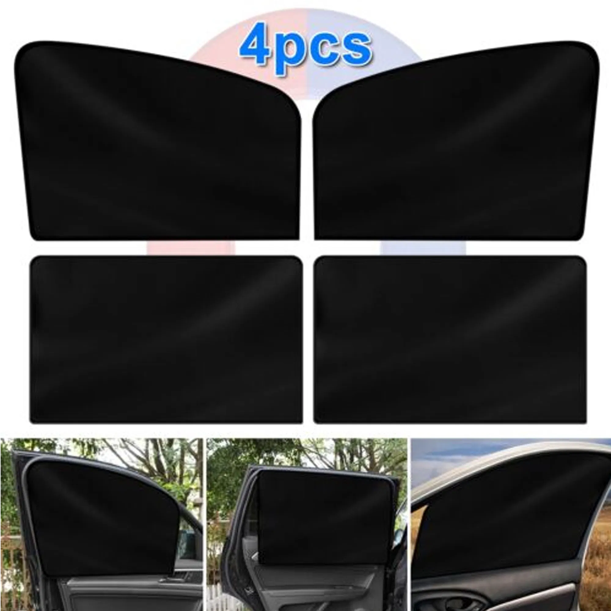 4 Pack Magnetic Car Window Sun Shades UV Mesh Covers
