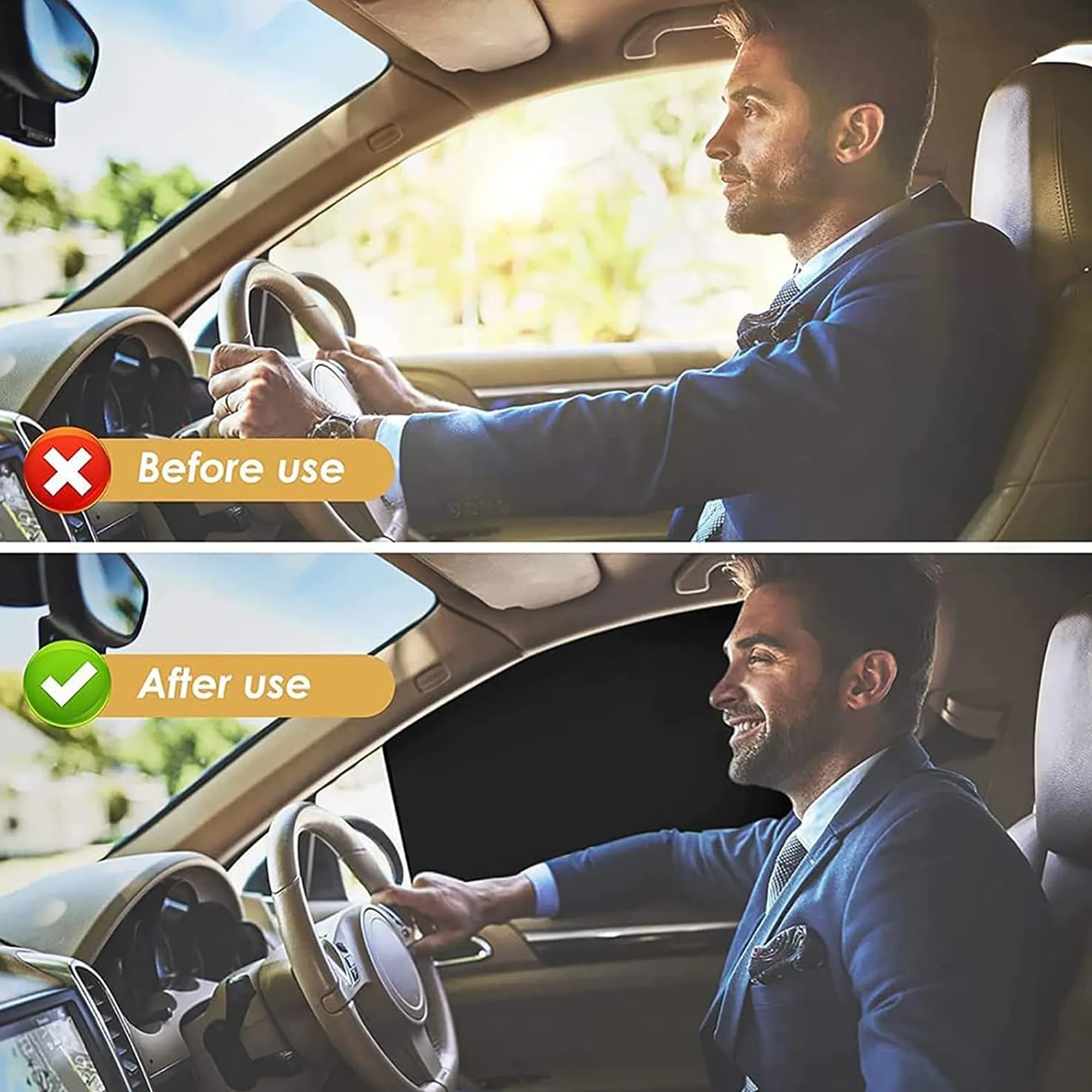 4 Pack Magnetic Car Window Sun Shades UV Mesh Covers