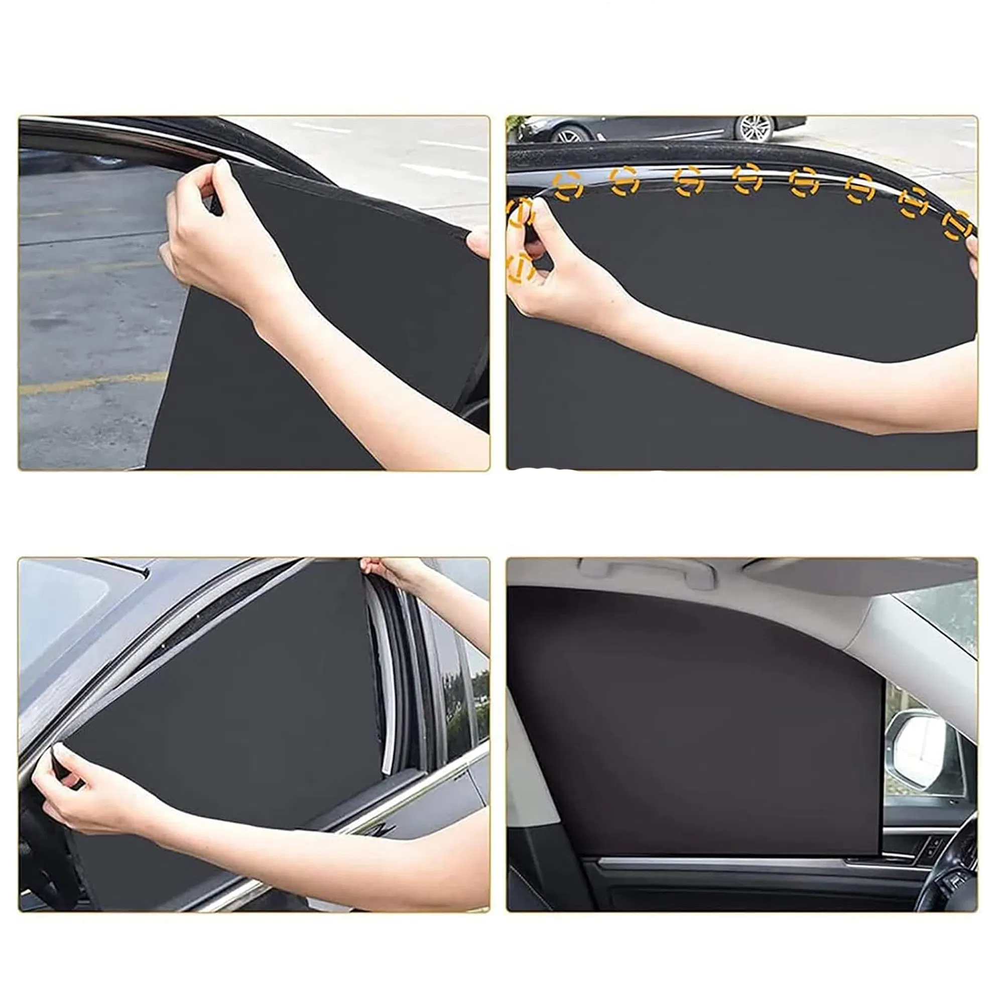 4 Pack Magnetic Car Window Sun Shades UV Mesh Covers