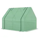 Outsunny 4'x3' Galvanized Raised Garden Bed with PE Greenhouse Cover, Metal Planter Box with Roll-Up Door for Flowers, Vegetables, Green - Image 12