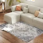 HOMCOM 4x6 Area Rug, Vintage Machine Washable Rug, Non-Slip Carpet for Living Room, Bedroom, Dining Room, Brown and Green - Image 11