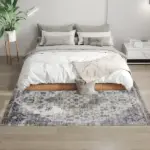 HOMCOM 4x6 Area Rug, Vintage Machine Washable Rug, Non-Slip Carpet for Living Room, Bedroom, Dining Room, Brown and Green - Image 10