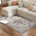 HOMCOM 4x6 Area Rug, Vintage Machine Washable Rug, Non-Slip Carpet for Living Room, Bedroom, Dining Room, Brown and Light Blue - Image 11
