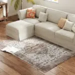 HOMCOM 4x6 Area Rug, Vintage Machine Washable Rug, Non-Slip Floor Carpet for Living Room, Bedroom, Dining Room, Tan - Image 11
