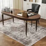 HOMCOM 4x6 Area Rug, Vintage Machine Washable Rug, Non-Slip Floor Carpet for Living Room, Bedroom, Dining Room, Tan - Image 9