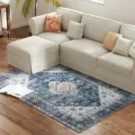 HOMCOM 4x6 Area Rug, Vintage Washable Rug, Non-Slip Floor Carpet for Living Room, Bedroom, Dining Room, Blue - Image 11