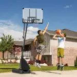 Soozier 5-10' Basketball Stand, Freestanding Basketball System with 44" Shatterproof Backboard, Rebound System and Wheels - Image 2