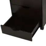 HOMCOM 5 Drawer File Cabinet Storage Organizer Filing Cabinet with Nordic Minimalist Modern Style and Wheels, Brown - Image 12