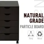 HOMCOM 5 Drawer File Cabinet Storage Organizer Filing Cabinet with Nordic Minimalist Modern Style and Wheels, Brown - Image 6