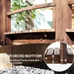 Outsunny 5 Ft Fir Wood Garden Bridge with Side Railings, Arc Walkway for Backyards, Gardens and Streams, Stained Wood - Image 6