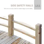 Outsunny 5 Ft Wooden Garden Bridge Arc Footbridge with Railings for your Backyard, Natural Wood - Image 4