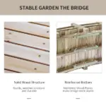 Outsunny 5 Ft Wooden Garden Bridge Arc Footbridge with Railings for your Backyard, Natural Wood - Image 6